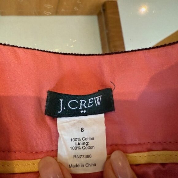 Pre-Loved J Crew Pink and Red Ikat Mini Skirt - Women's Size 8 - Picture 5 of 5